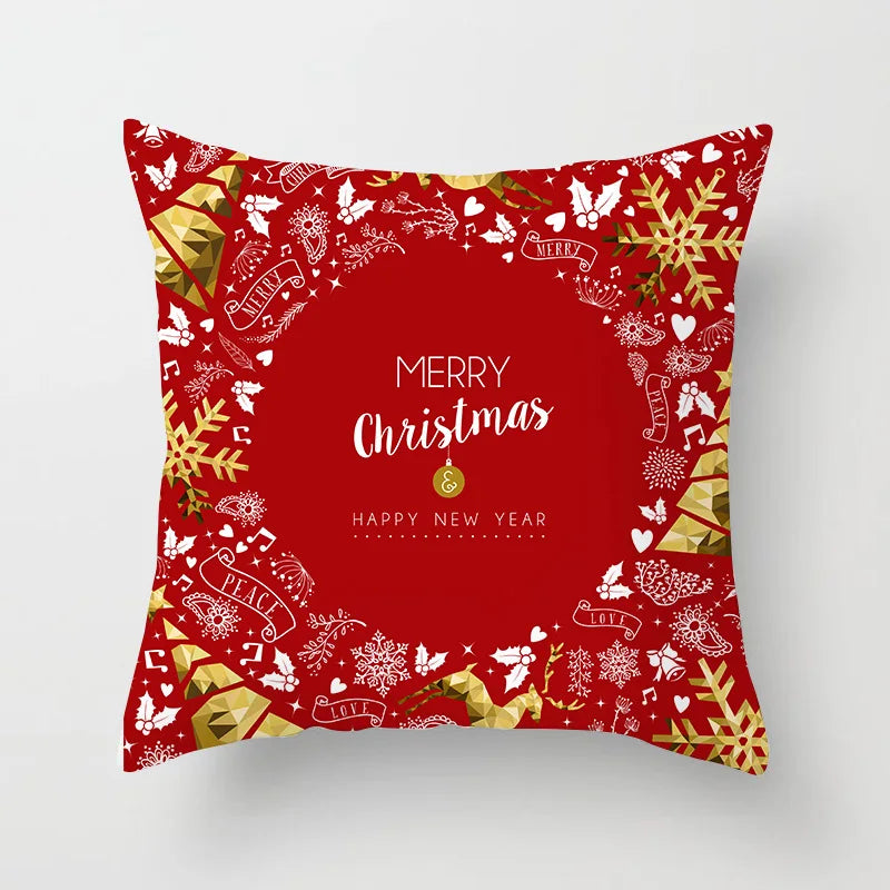 Cozy Christmas Cartoon Santa & Elk Pillow Covers - Image 11
