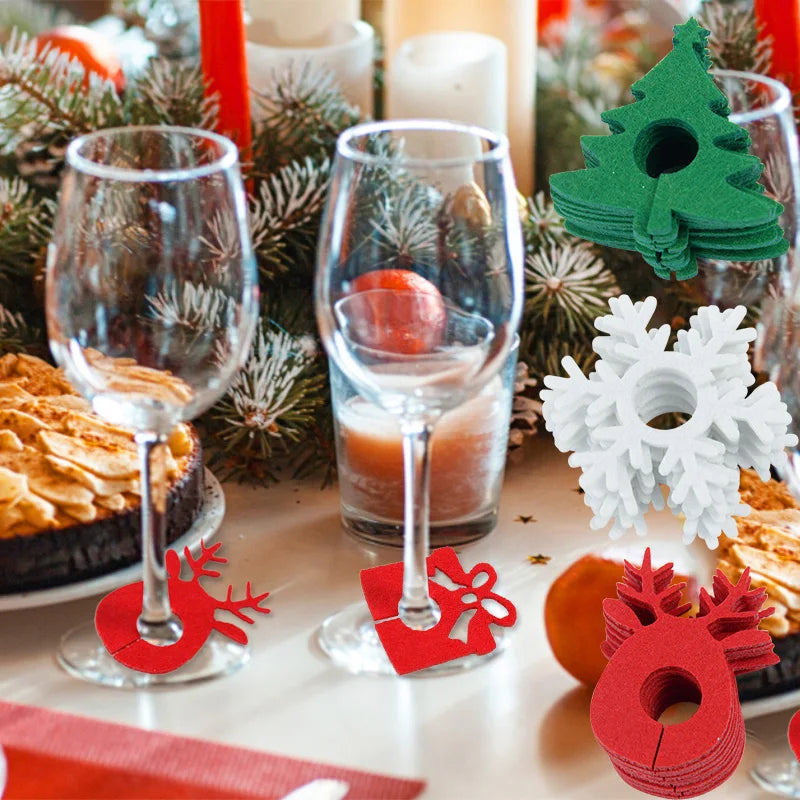 20 Christmas Wine Cup Glass Rings for Festive Decor - Image 22