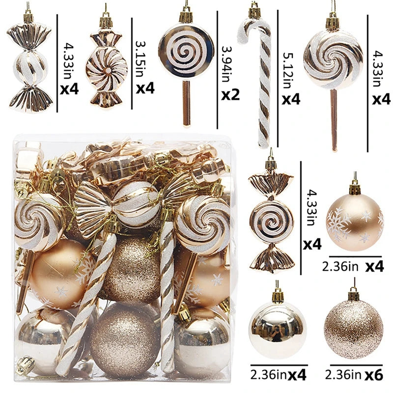36pcs Blue & Silver Special-Shaped Christmas Ornaments - Image 13