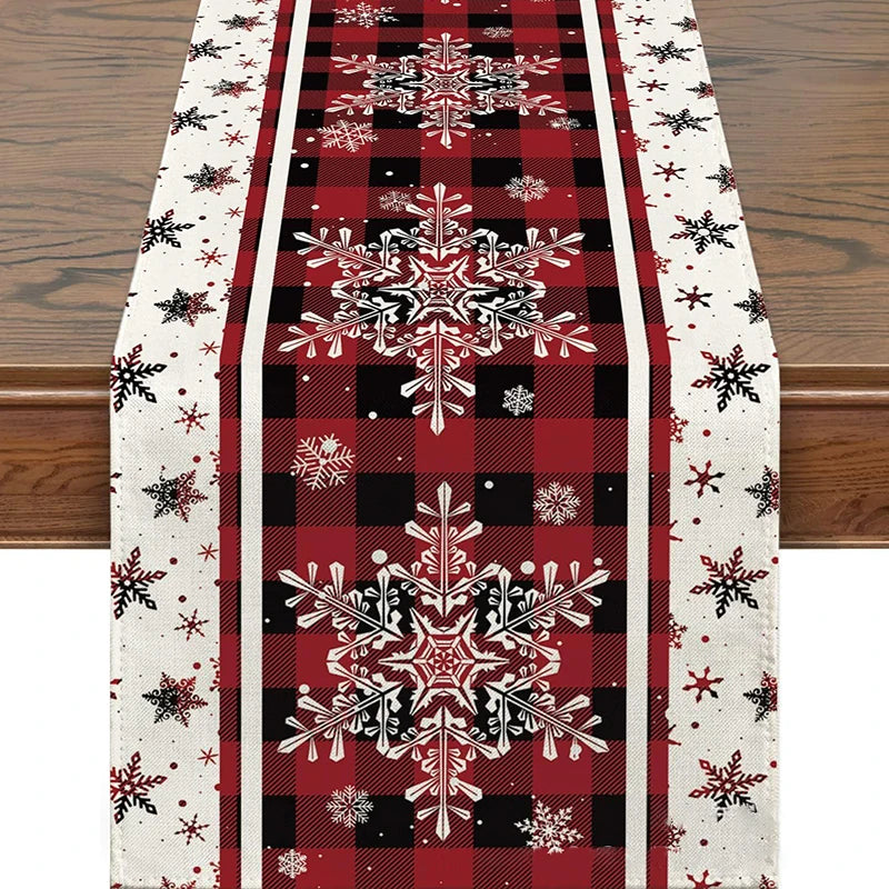 Festive Christmas Table Runner with Santa & Snowman - Image 8