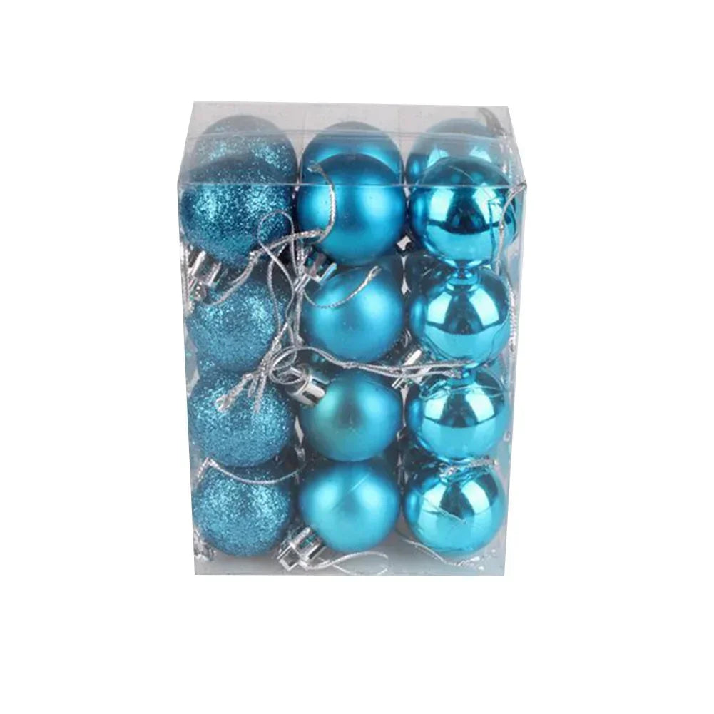 24 Stunning Lake Blue Christmas Ornament Balls - Image 13