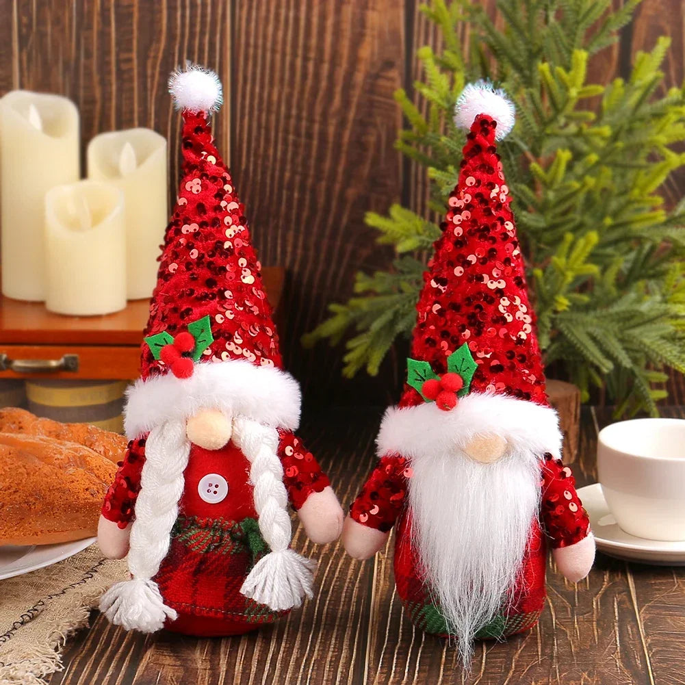 Festive Red Sequin Gnome Hat Ornament - Image 3
