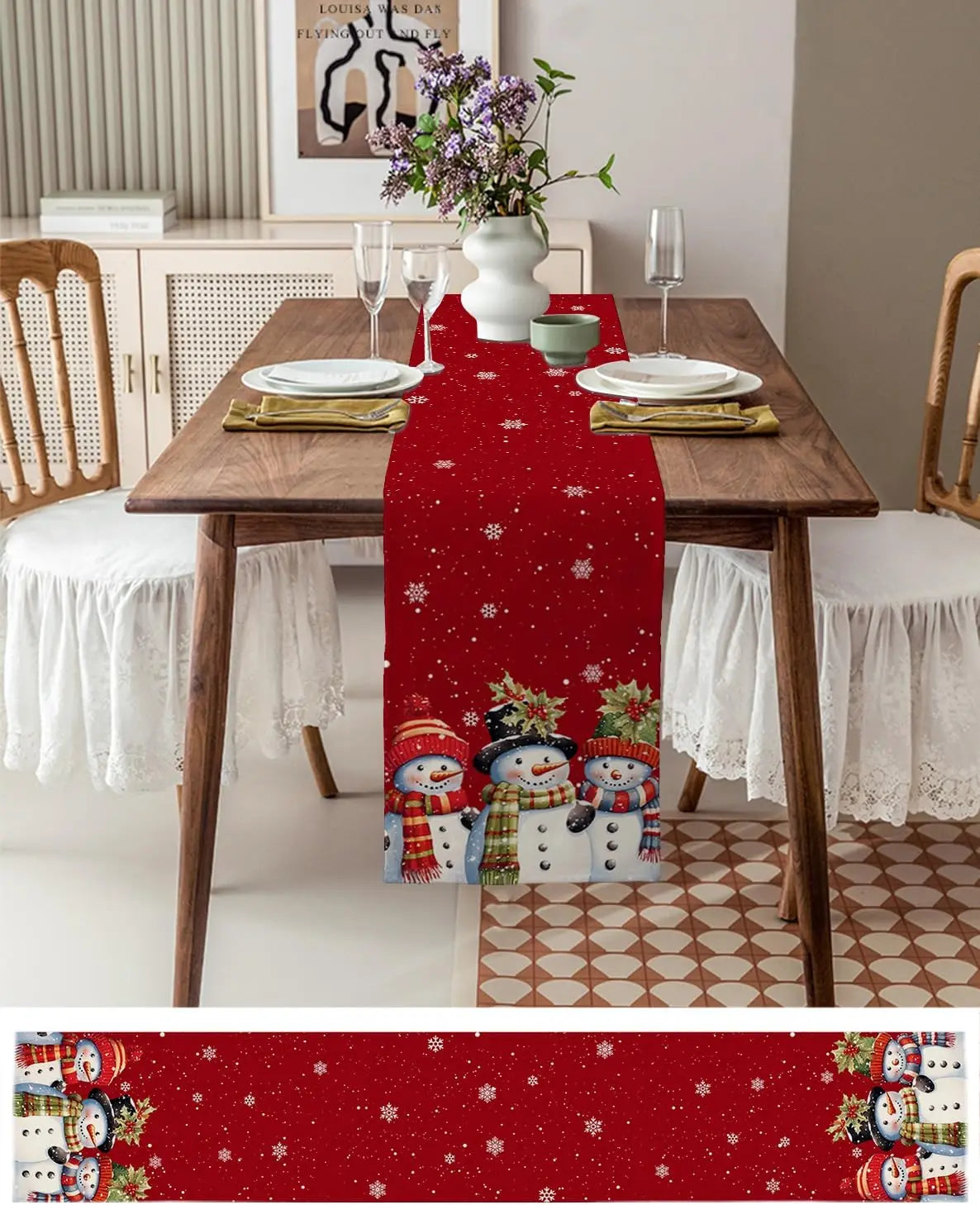 Festive Snowflake Table Runner for Christmas Cheer - Image 16