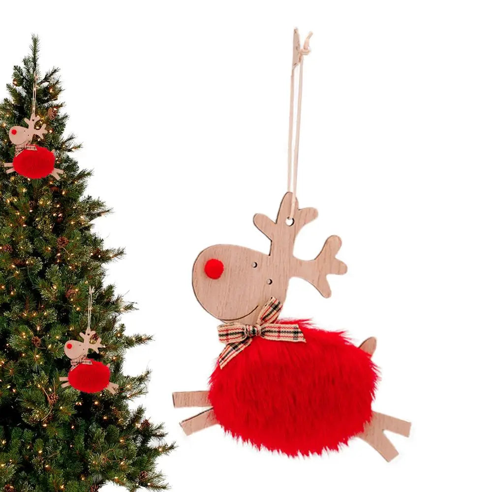 Charming Wooden Deer Pendant for Christmas Decor - Image 16