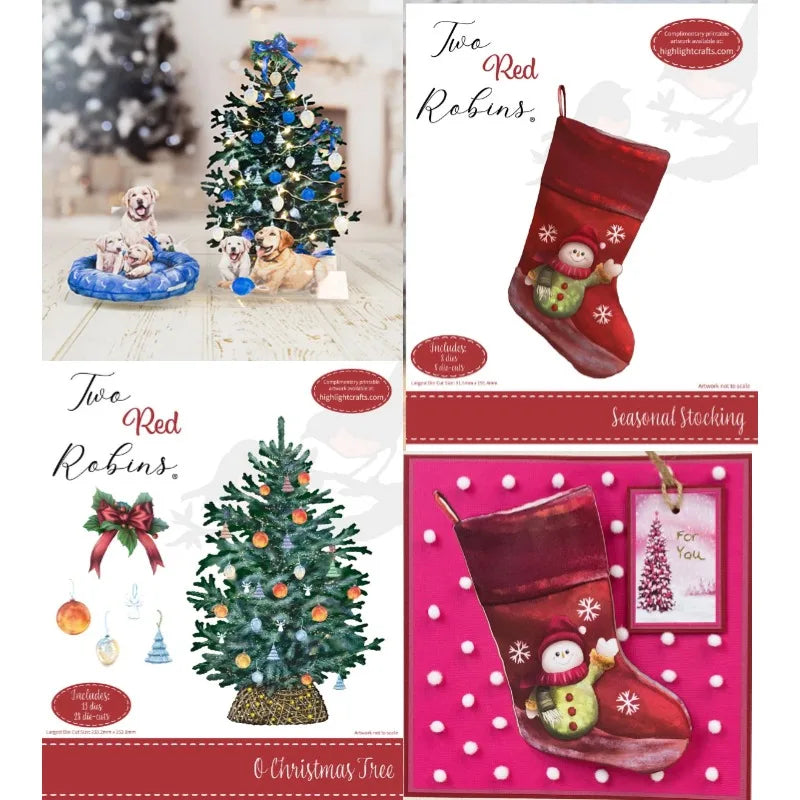 Festive Tree & Snowman Metal Die Set
