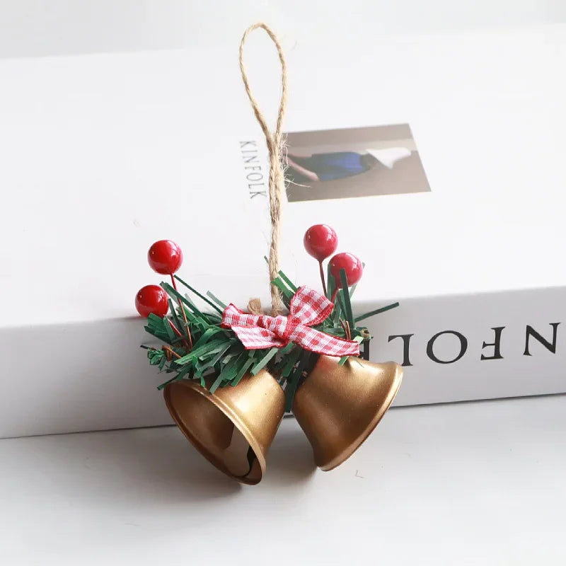 Festive Double Trumpet Metal Bell Ornament - Image 13