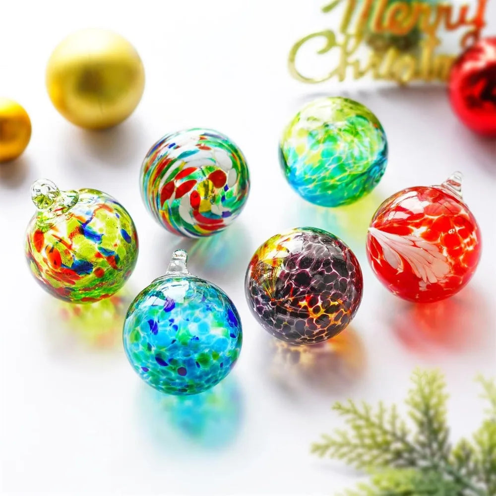 Colorful Hand-Blown Christmas Ball Ornaments - Tree Decor - Image 3