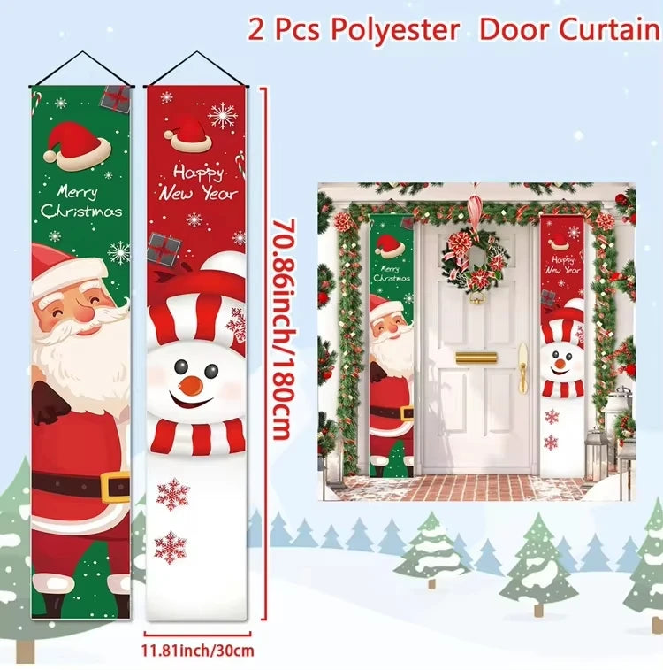 Festive Santa Claus Christmas Door Banner Decor - Image 11