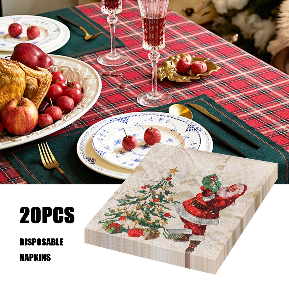 20-Pack Festive Christmas Paper Napkins for Dinner - Image 20