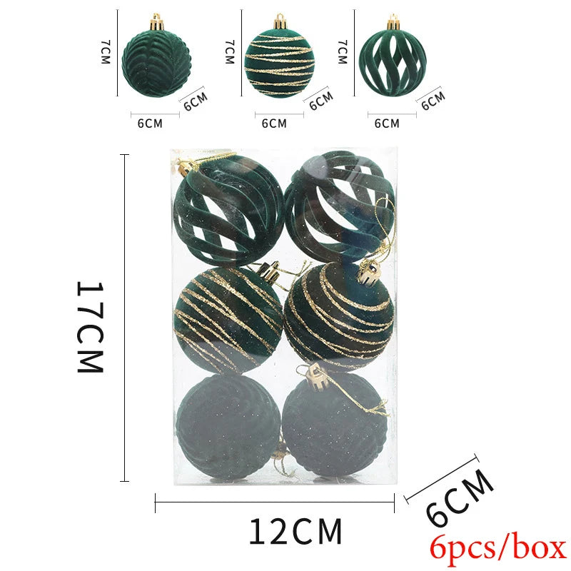 Festive 6-Pack 6CM Christmas Tree Ornaments - Image 4