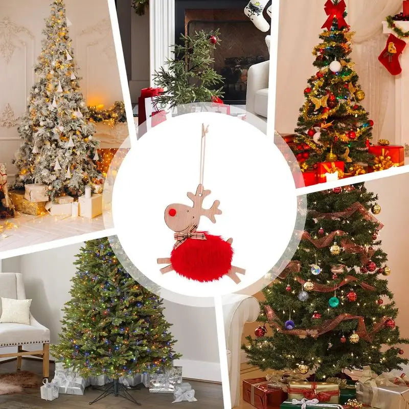 Charming Wooden Deer Pendant for Christmas Decor - Image 7