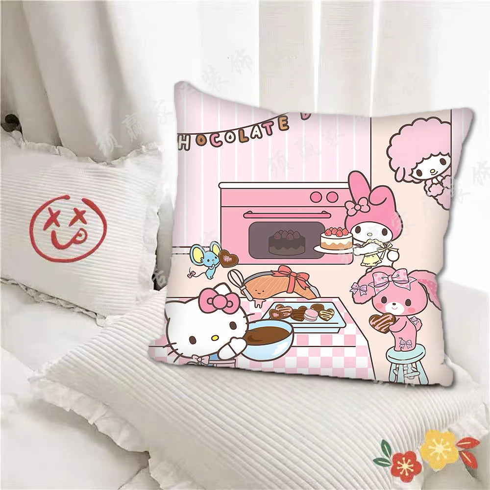 Festive Hello Kitty Pillow Cover for Christmas Cheer - Image 2