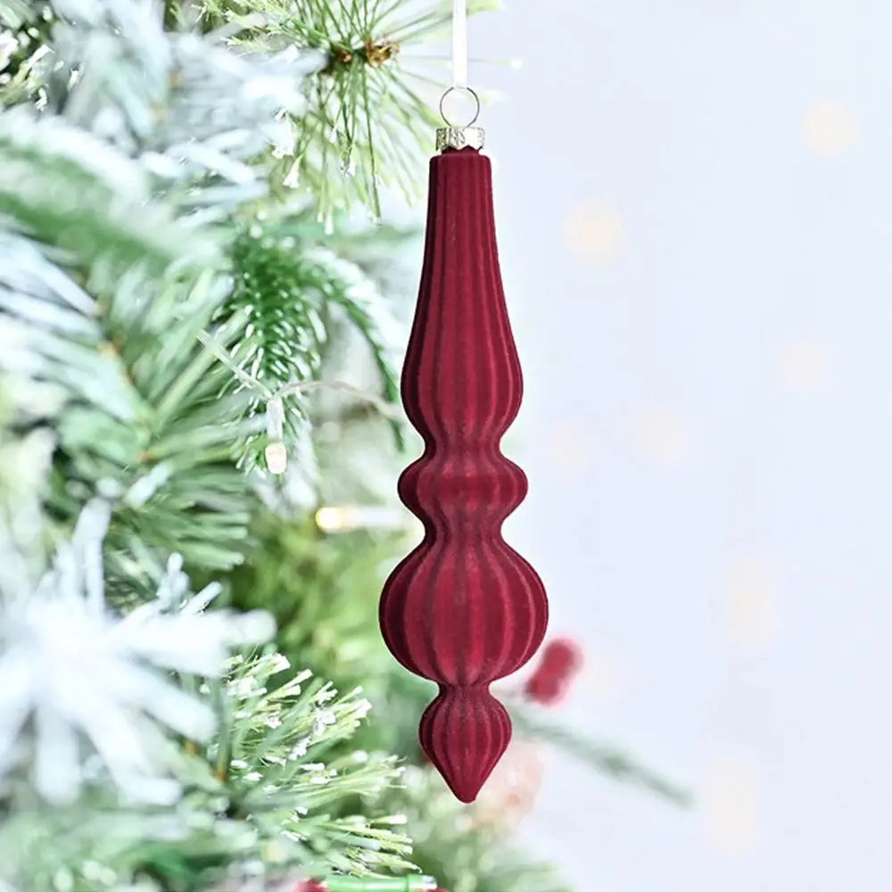 6pcs Shatterproof Velvet Christmas Gourd Ornaments - Image 15