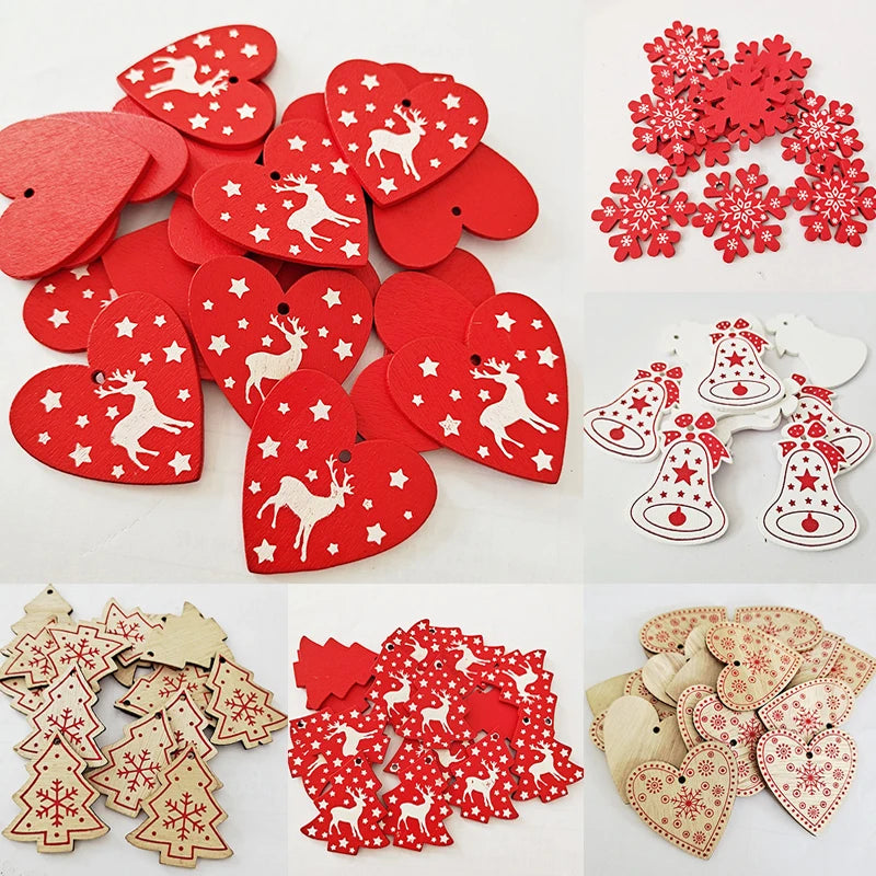Charming Wooden Snowflake Christmas Ornaments – 10pcs - Image 25