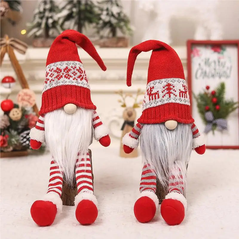 Charming Faceless Gnome Plush Ornament for Christmas