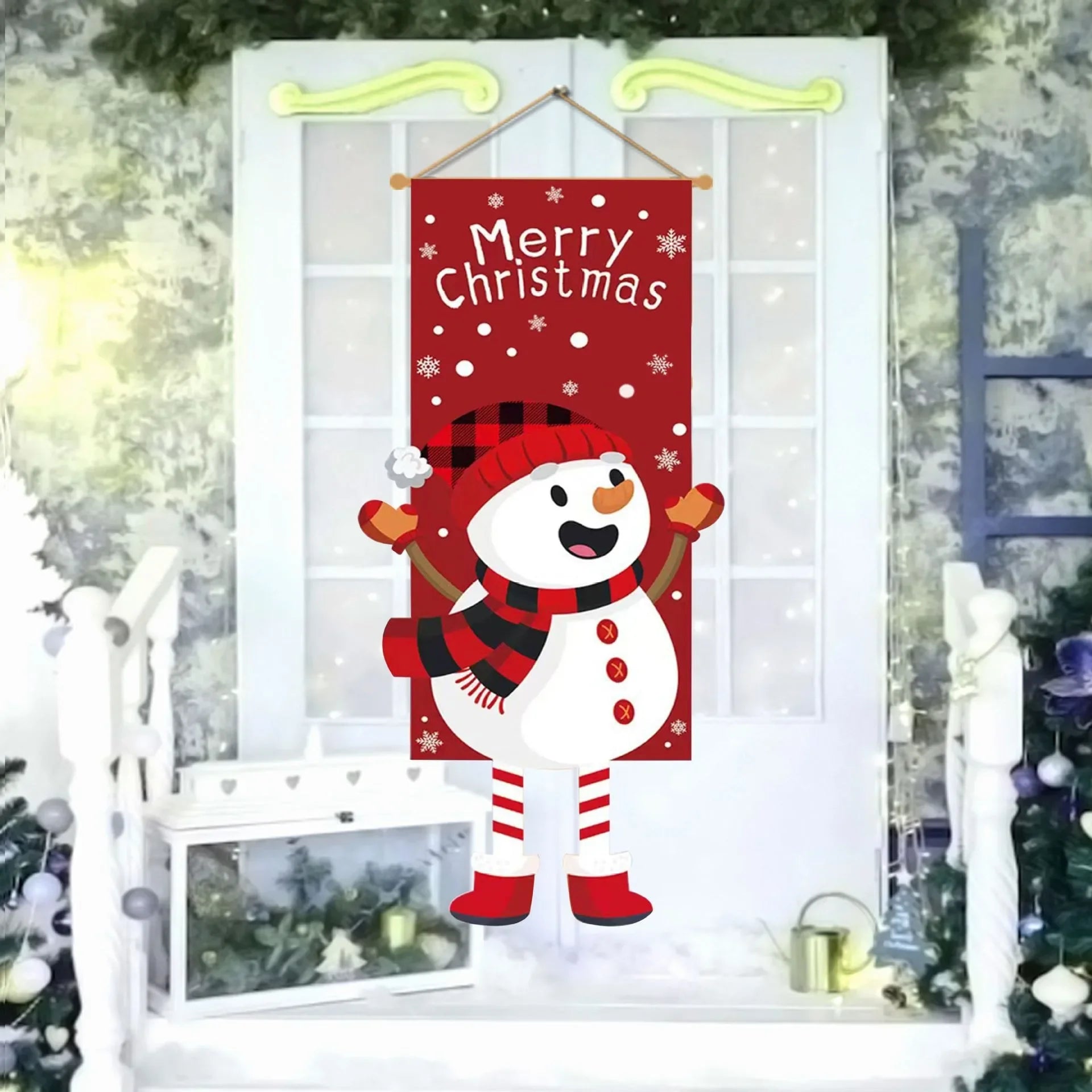Festive Santa & Snowman Hanging Decorations for Christmas - Image 4