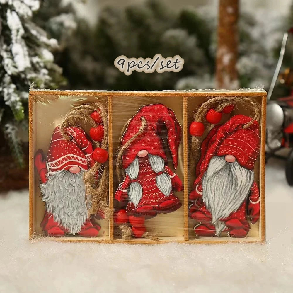 Charming Colorful Gnome Wooden Ornaments for Christmas - Image 8