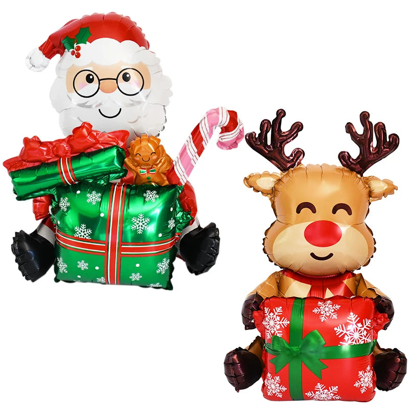 Festive 3D Christmas Elk Santa Balloon Decoration - Image 3