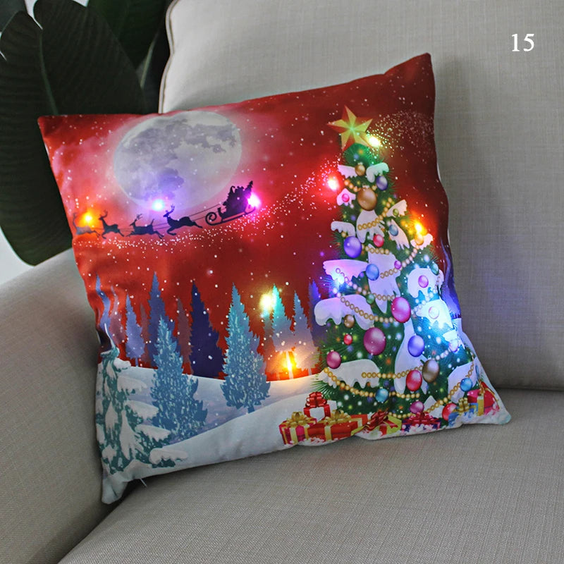 Christmas Santa LED Cushion Cover for Holiday Cheer - Image 13