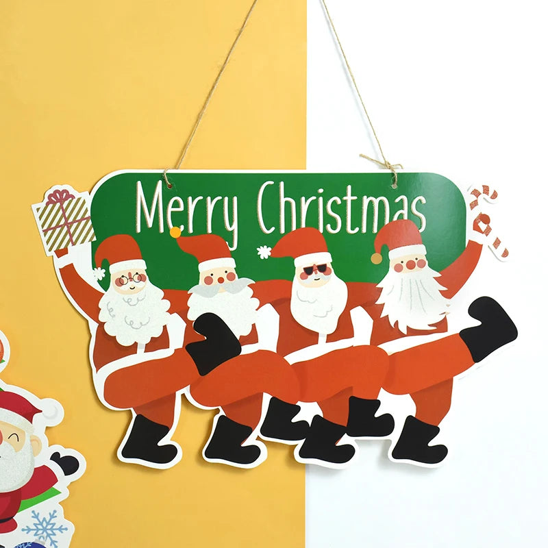 Festive Santa Claus Door Sign & Tree Decor - Image 10