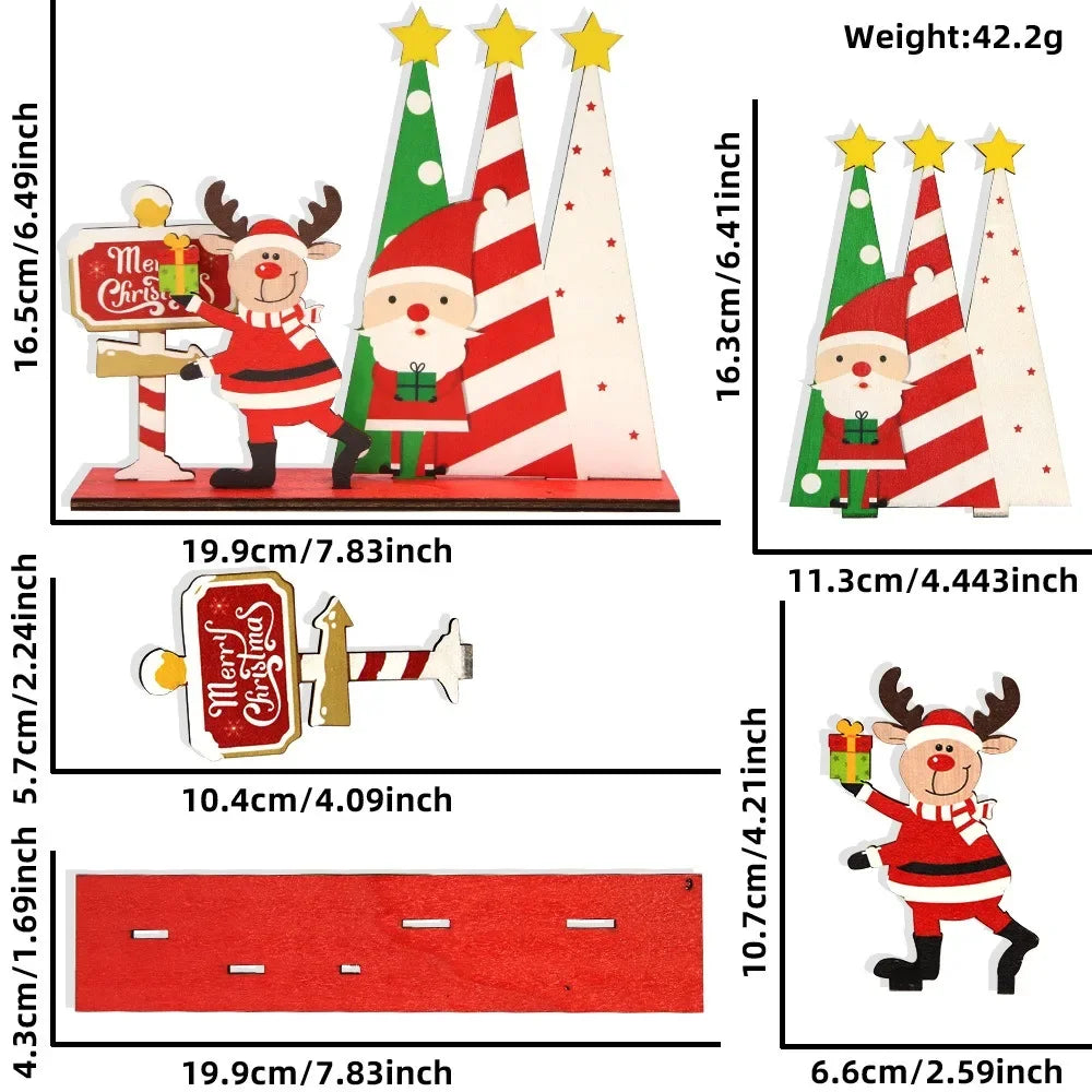 Charming Christmas Wooden Ornaments for Festive Decor - Image 10