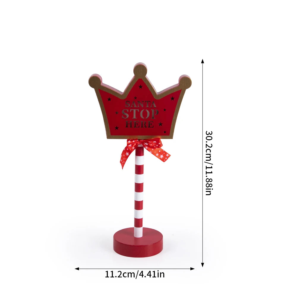 Charming Santa North Pole Wooden LED Sign - Image 7
