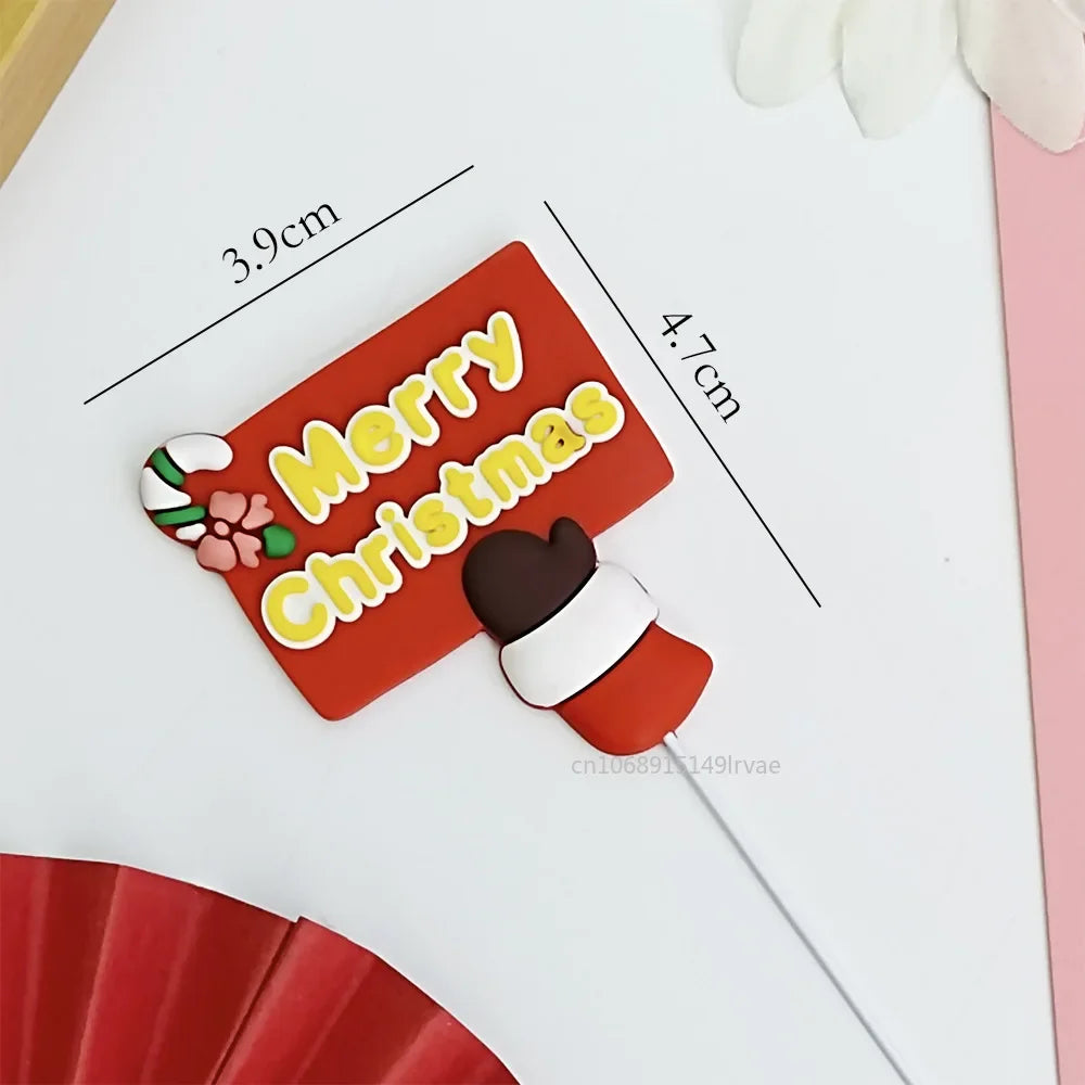 Festive Santa & Elk Cake Toppers for Christmas - Image 5