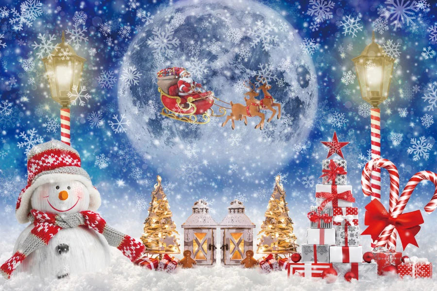 Charming Christmas Backdrop: Red Truck & Snowman - Image 5