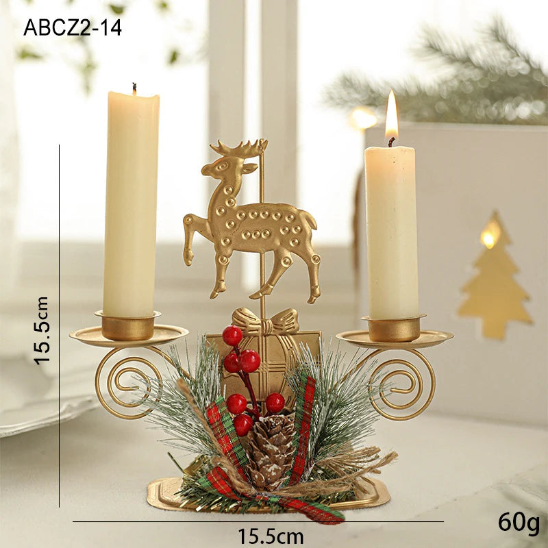 Elegant Golden Christmas Candle Holder Ornament - Image 4