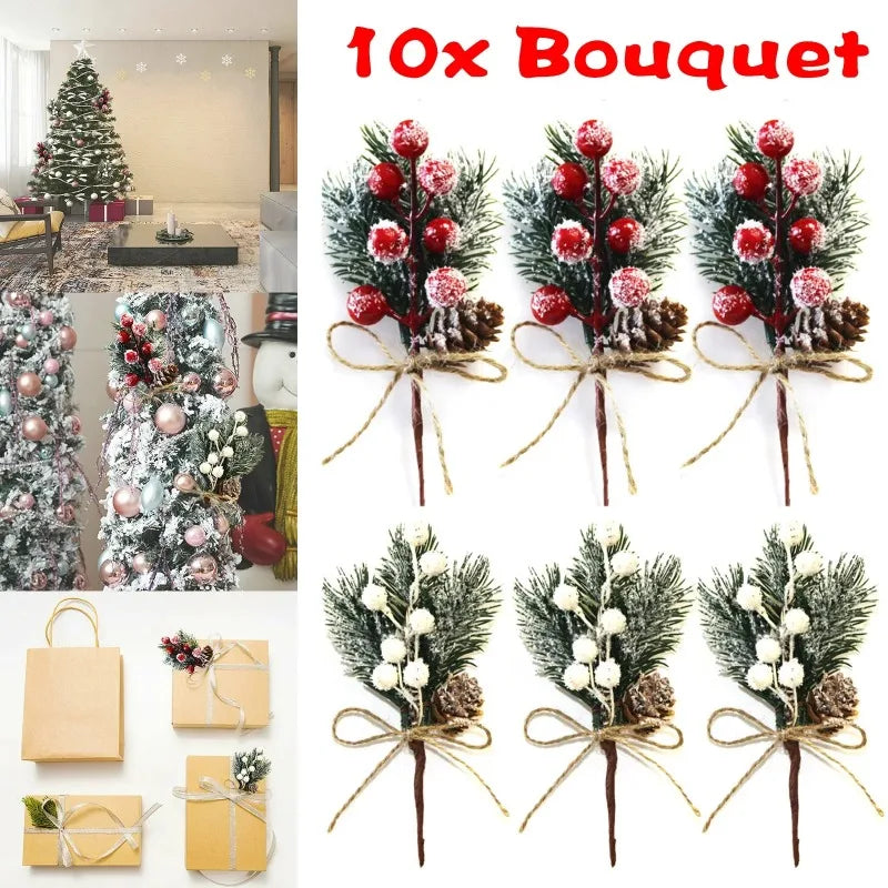 Festive Pine Berry Flower Bouquet for Christmas - Image 11
