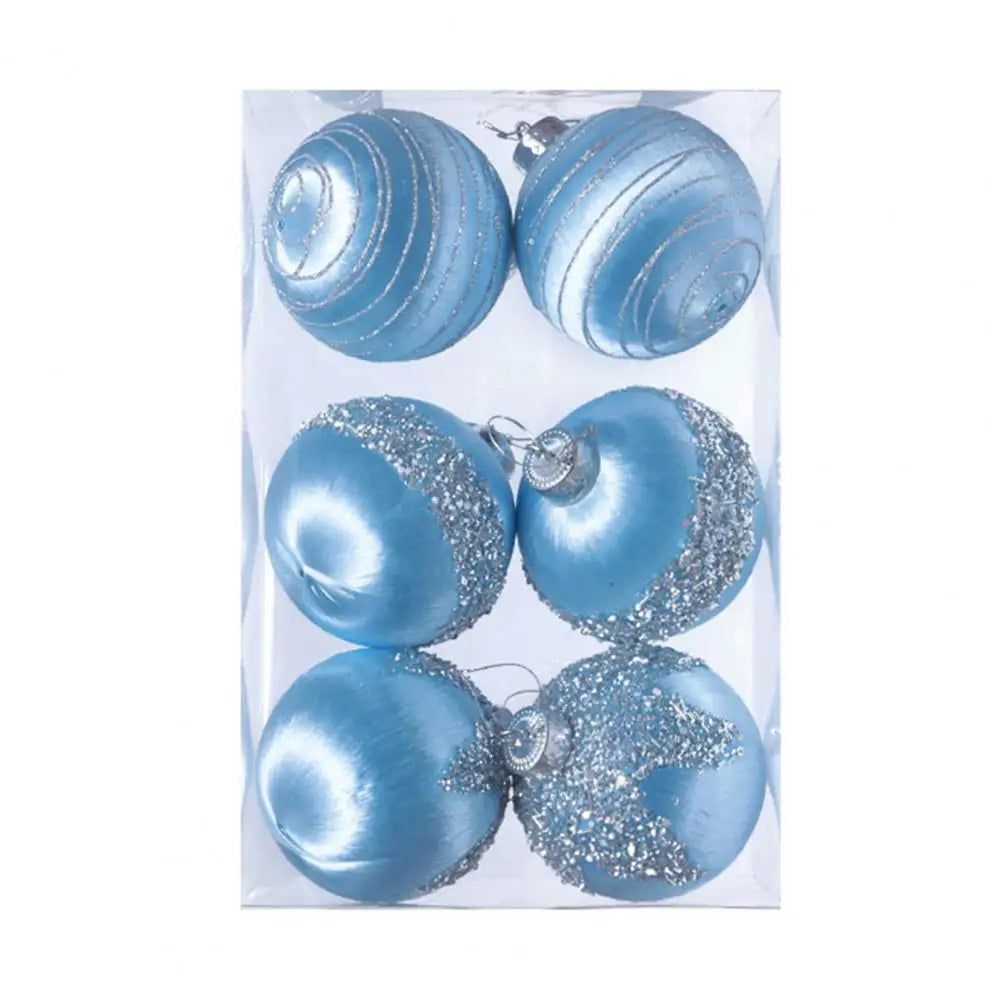 Velvet Shatterproof Christmas Ball Ornaments – 6 Pcs - Image 11