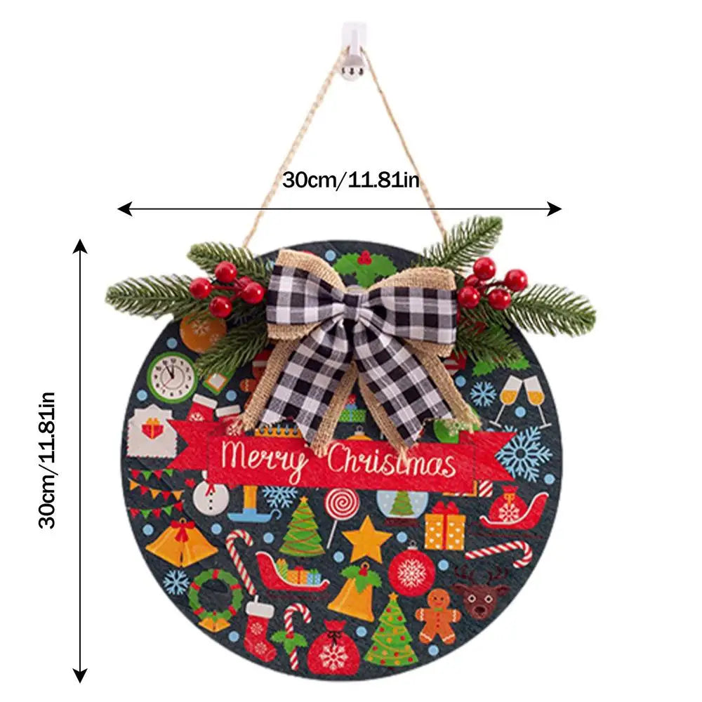 Charming Merry Christmas Wooden Door Hanging Sign - Image 17