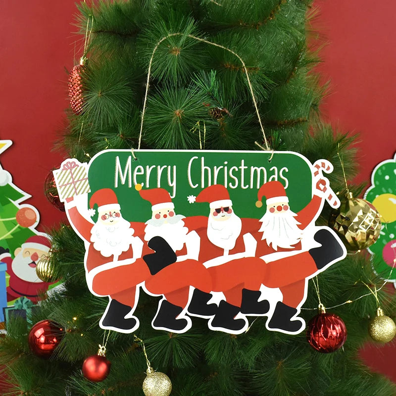 Festive Santa Claus Door Sign & Tree Decor - Image 5