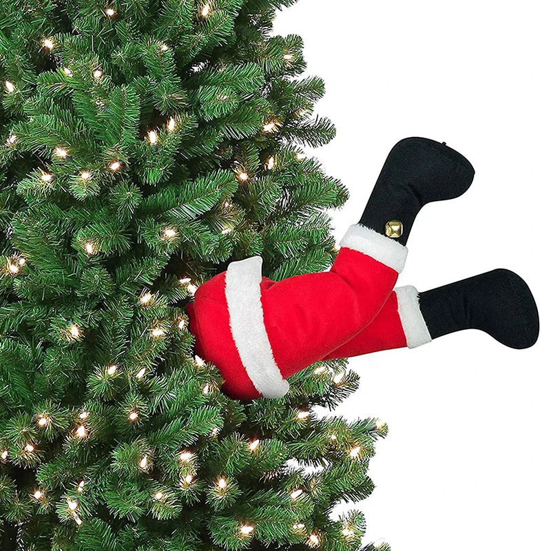 Festive Plush Santa Claus Leg Door Decor - Image 16