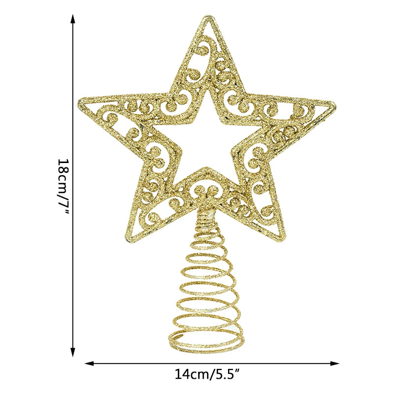 Glittery Christmas Tree Top Star Ornament - Image 19