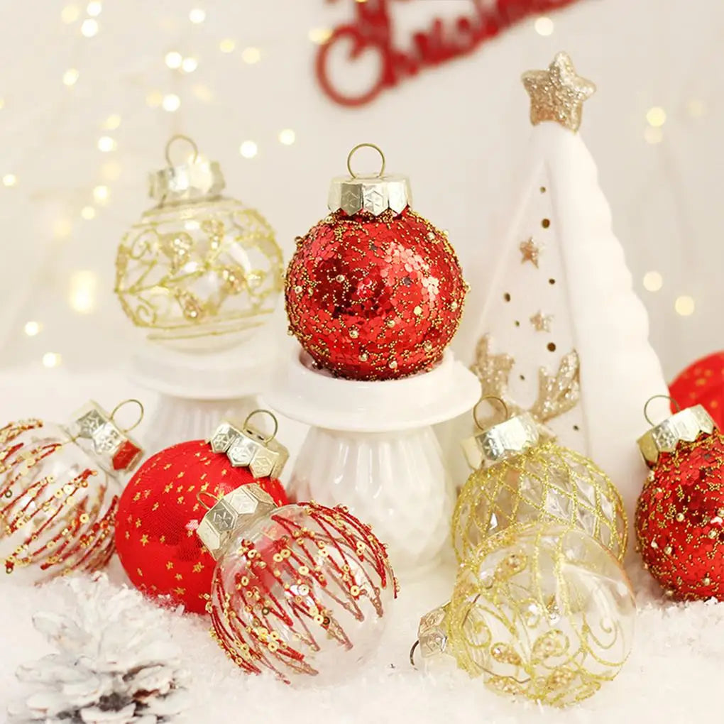 Elegant Plastic Christmas Ball Ornament Set