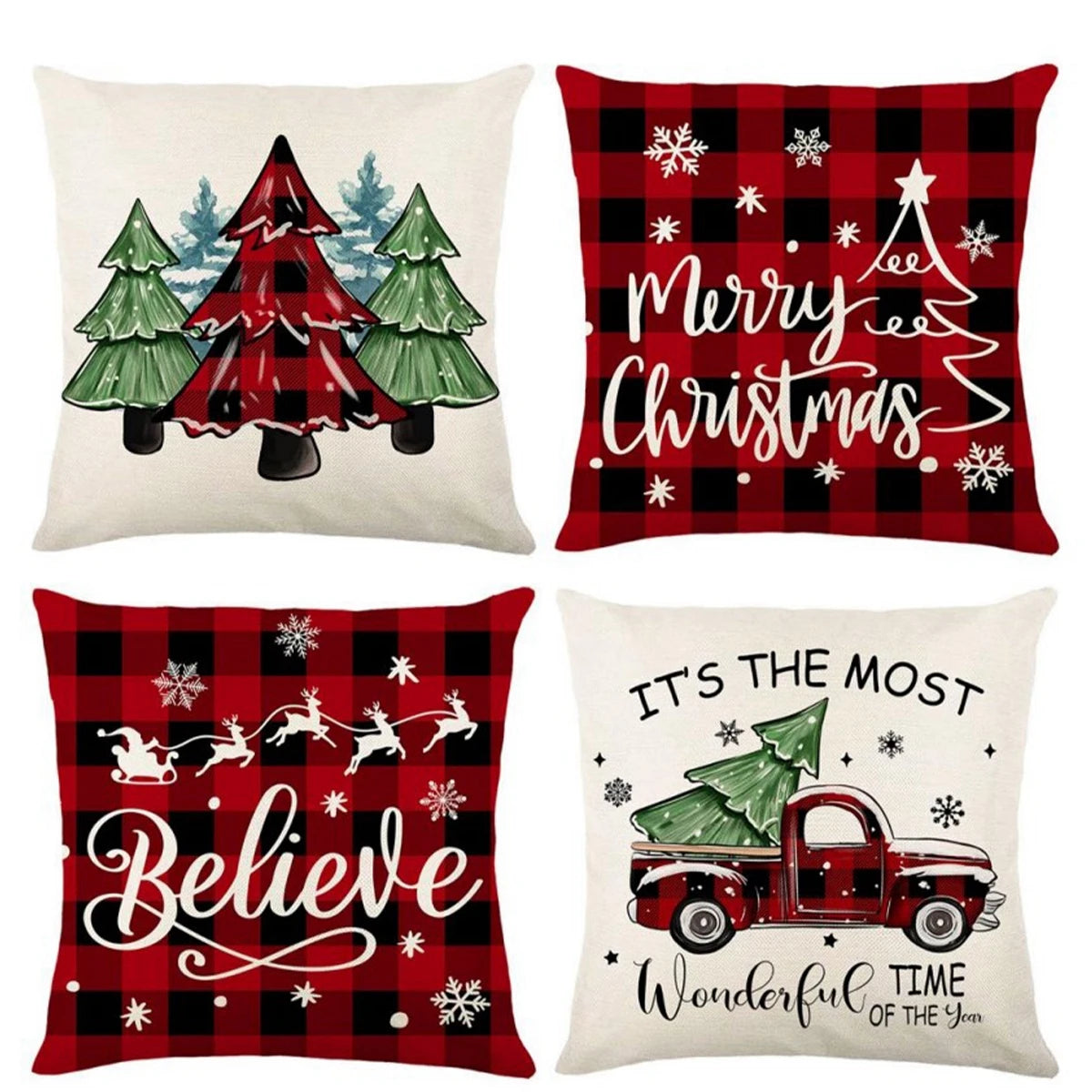 Festive Santa Claus & Snowman Pillowcase Decor - Image 41