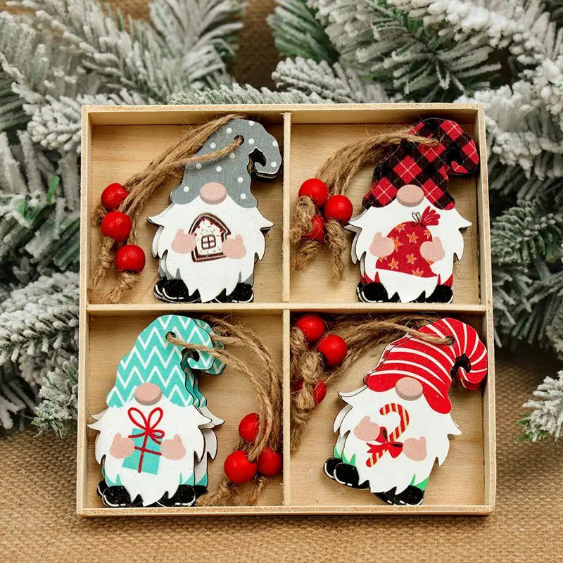 Charming Wooden Gnome Ornaments for Christmas Cheer - Image 24
