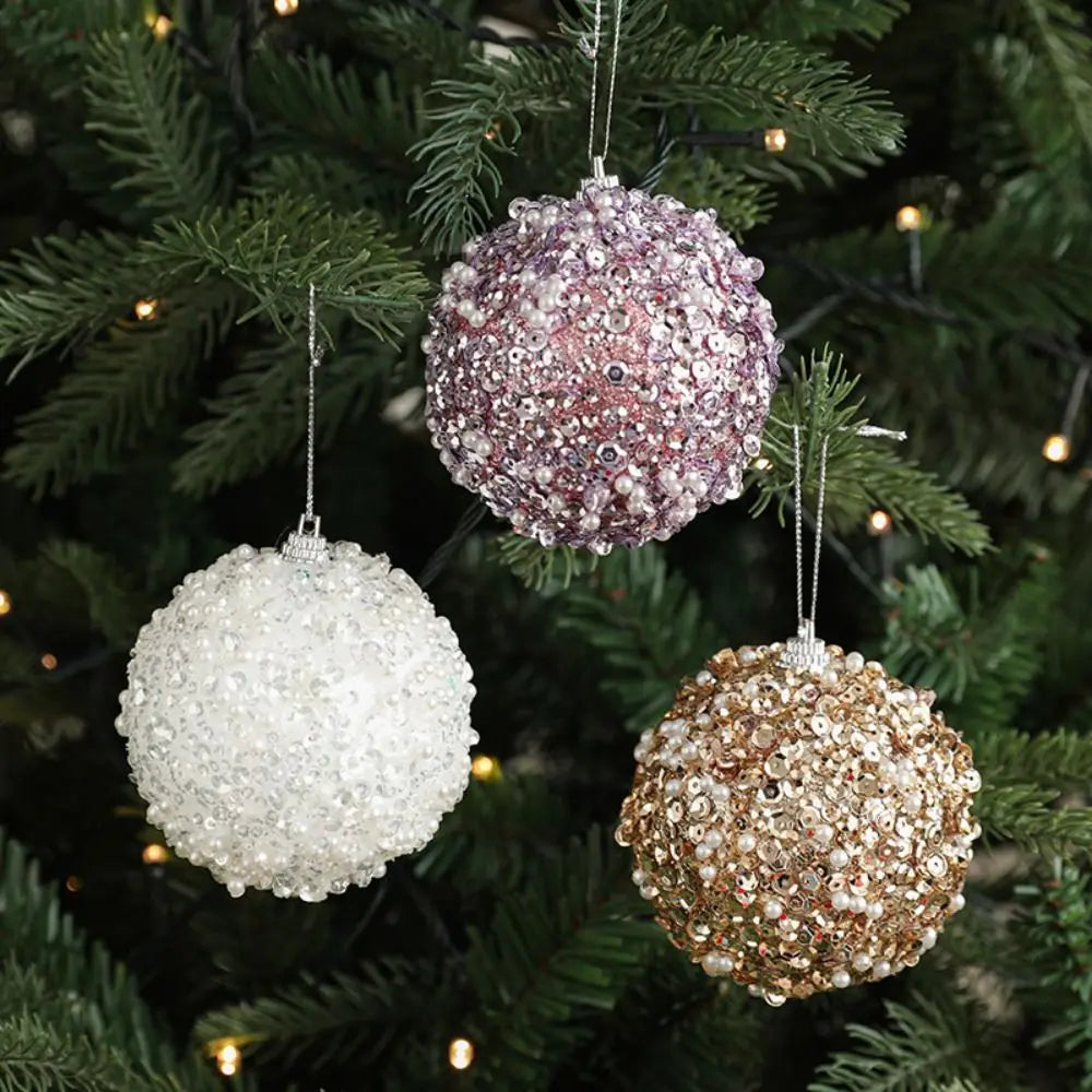 Elegant Shatterproof Foam Sequin Christmas Ornaments - Image 3