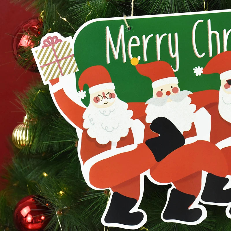 Festive Santa Claus Door Sign & Tree Decor - Image 6