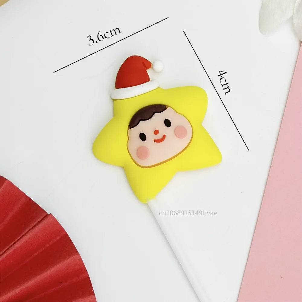 Festive Santa & Elk Cake Toppers for Christmas - Image 23