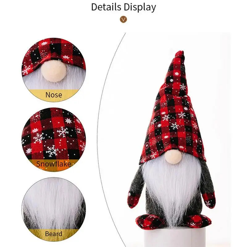 Festive Swedish Tomte Gnomes with Buffalo Plaid - Image 3
