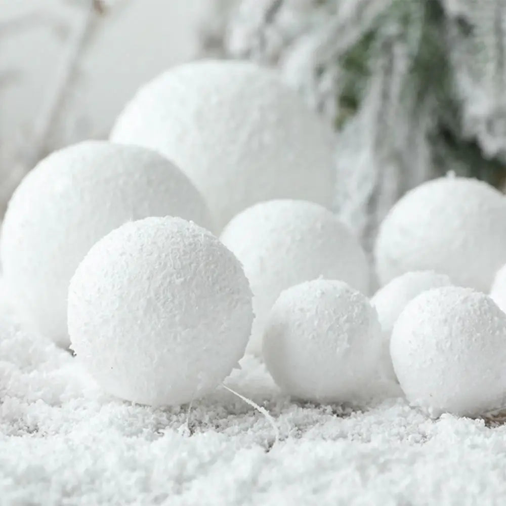 Festive White Round Christmas Balls – 6/12 pcs - Image 14