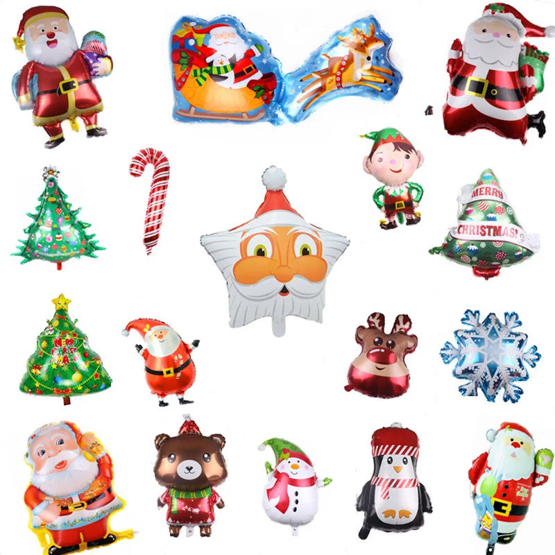 Festive Foil Balloons: Santa, Snowman & More!