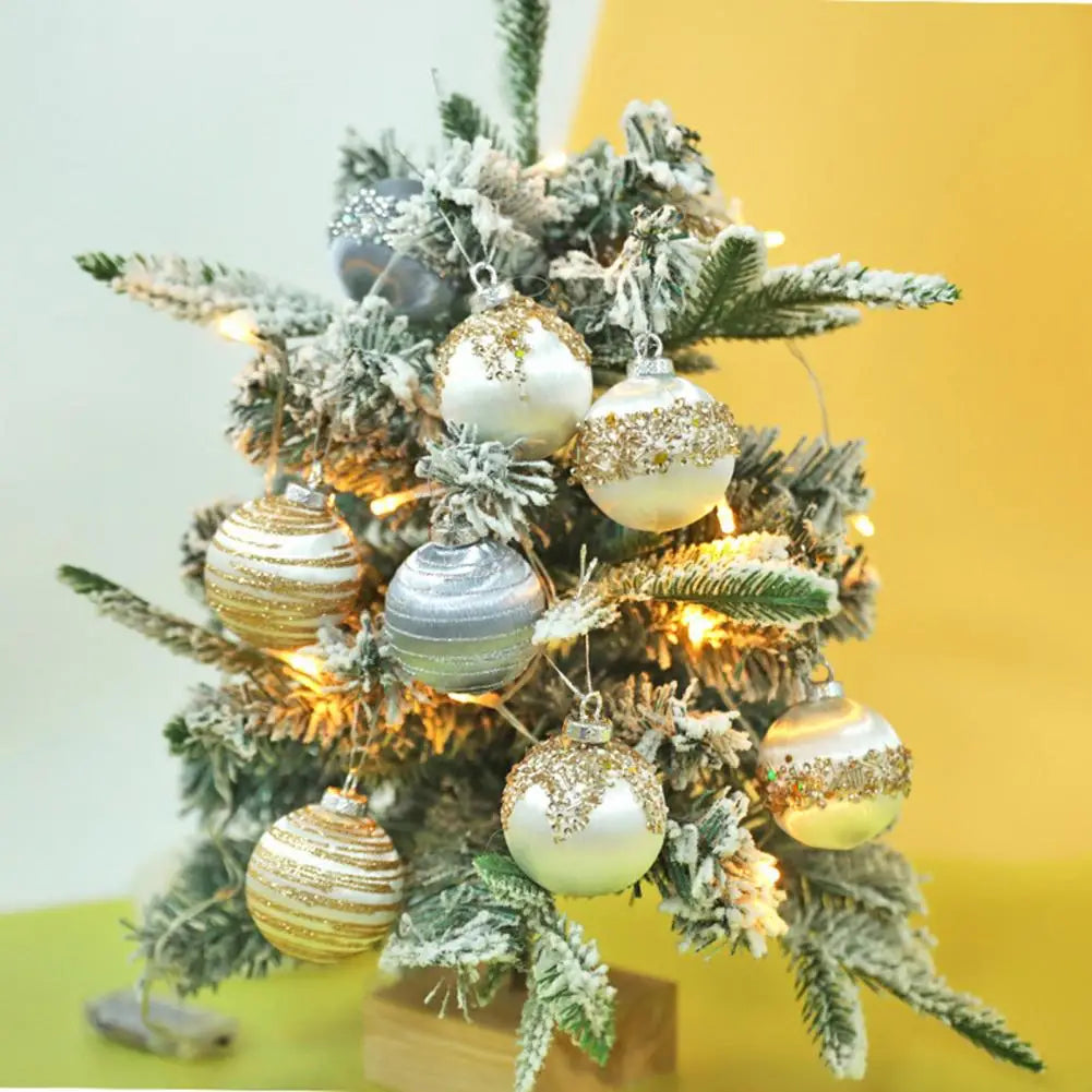 Velvet Flocked Christmas Ball Ornaments - 6 Pcs - Image 6