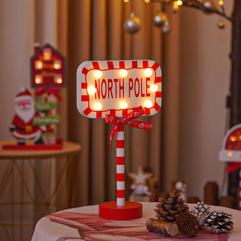 Illuminated Santa Stop Here Garden Decor - Image 9
