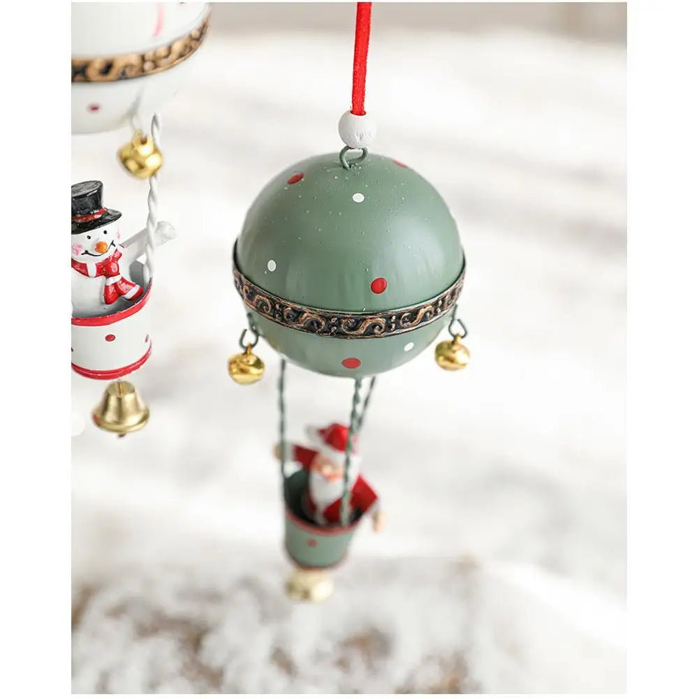 Festive Hot Air Balloon Christmas Ornaments - Image 3