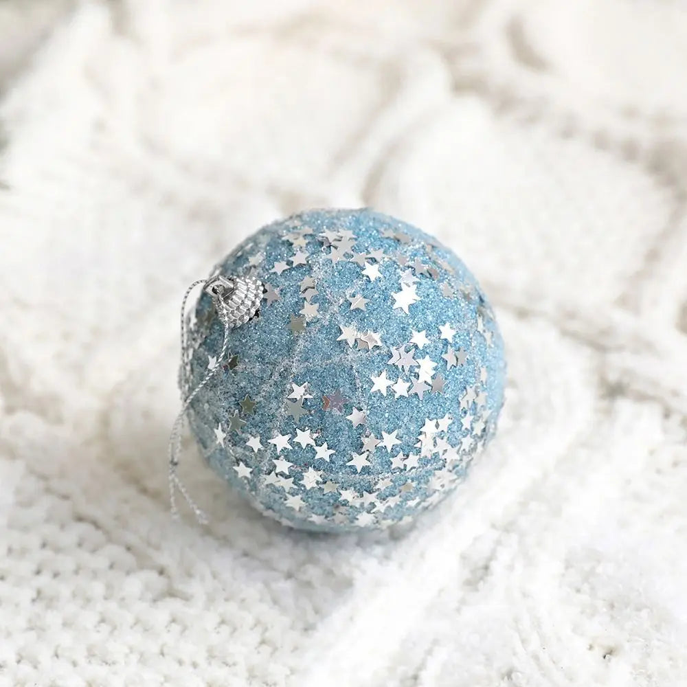Elegant Blue Shatterproof Christmas Sequin Balls - Image 16