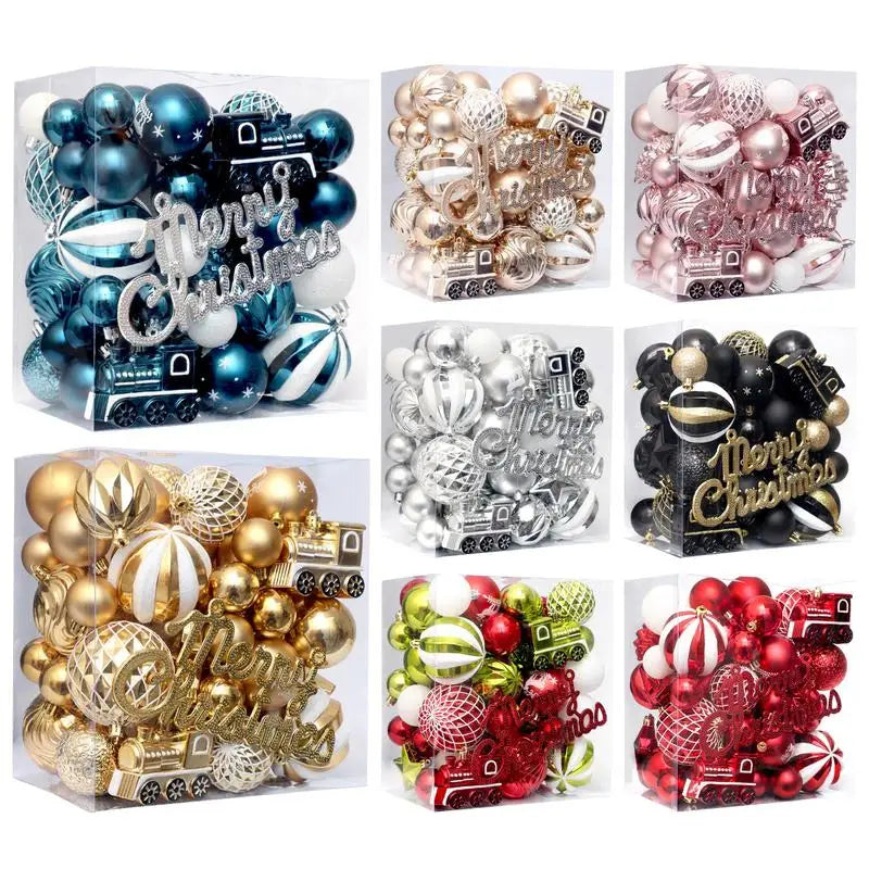 65Pcs Shatterproof Christmas Ball Decor Set