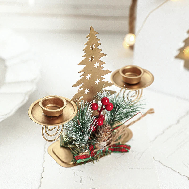 Elegant Golden Christmas Candle Holder Ornament - Image 12